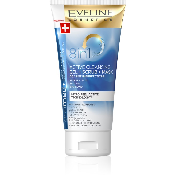 Eveline Facemed+ Deep Cleansing Active Gel for Imperfections  8in1 150ml