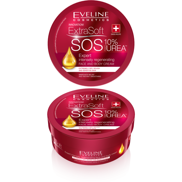 Eveline Extra Soft SOS 10% Urea Intense Regenerating Face and Body Cream 175ml