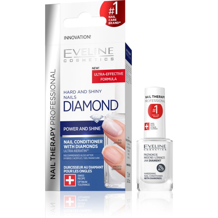 Eveline Nail Therapy Diamond Hardening Conditioner Splitting Nails 12ml