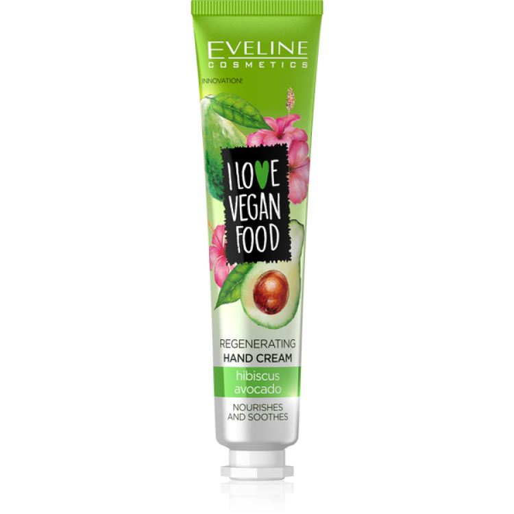 Eveline I Love Vegan Food Regnerating Hand Cream Avocado and Hibiscus 50ml