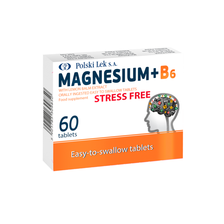 Polski Lek S.A. Magnesium + Vit B6 with Lemon Balm Extract Stress Free 60 tabl.