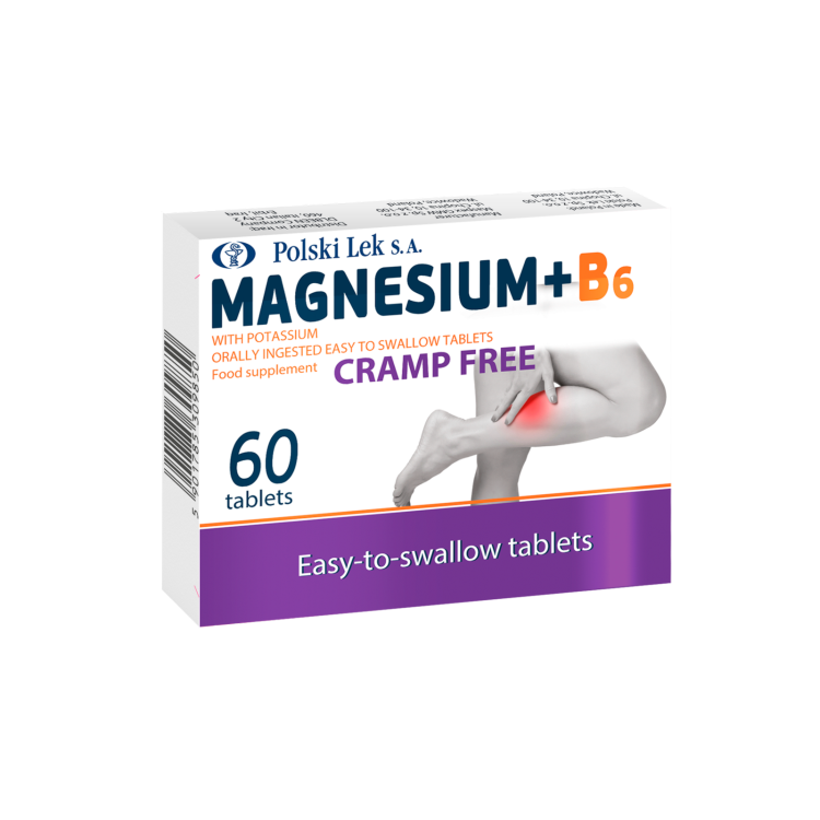 Polski Lek S.A. Magnesium + B6 with Potassium Cramp Free 60 tabl.