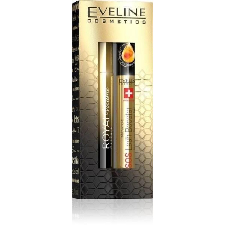 Eveline Gift Set Sos Lash Booster Argan Oil + Royal Volume Mascara