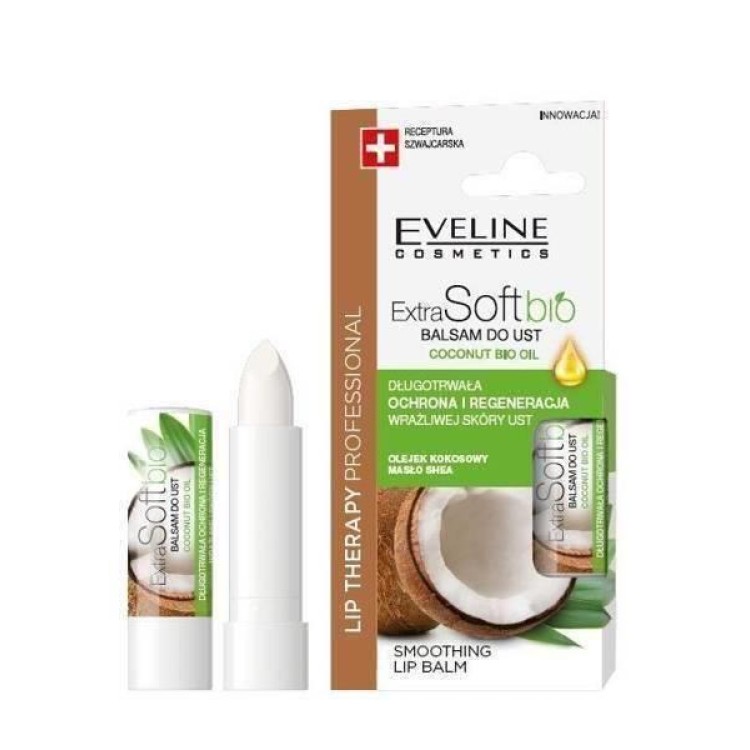 Eveline Professional Therapy Extra Soft Bio Protective and Nourishing Lip Balm with Coconut 4g