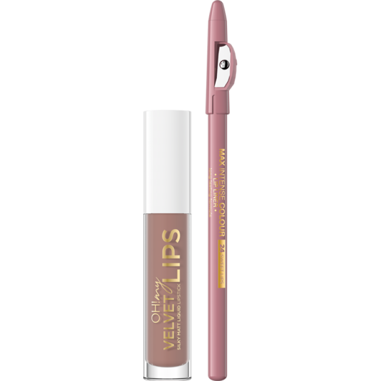 Eveline OML Silky Matt Liquid Lipstick & Contour Lip Liner 11 Cookie Milkshake 4,5ml