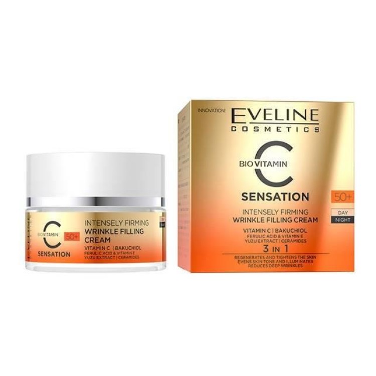 Eveline Vitamin C Sensation Intensively Firming Wrinkle Filling Cream for Day and Night 50+ 50ml