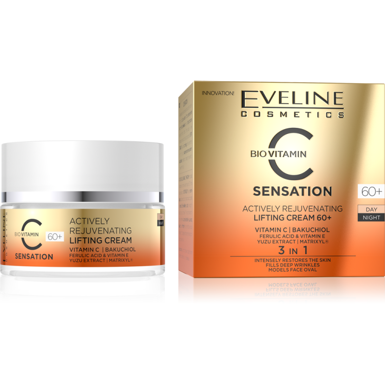 Eveline Vitamin C Sensation Intensively Firming Wrinkle Fillinng Cream for Day and Night 60+ 50ml