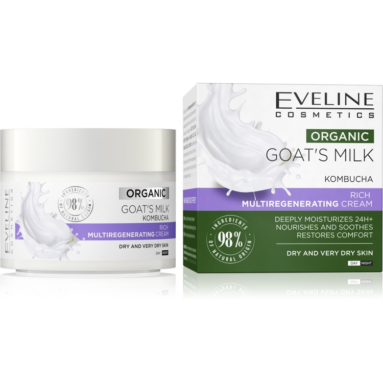 Eveline Organic Goat's Milk Rich Multi-Regenerating Day and Night Cream for Dry and Very Dry Skin 50ml