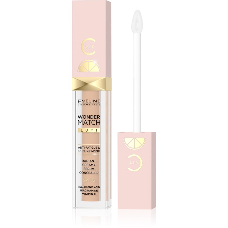 Eveline Wonder Match Lumi Illuminating Concealer with Vitamin C SPF15 No.20 Nude Warm 6.8ml