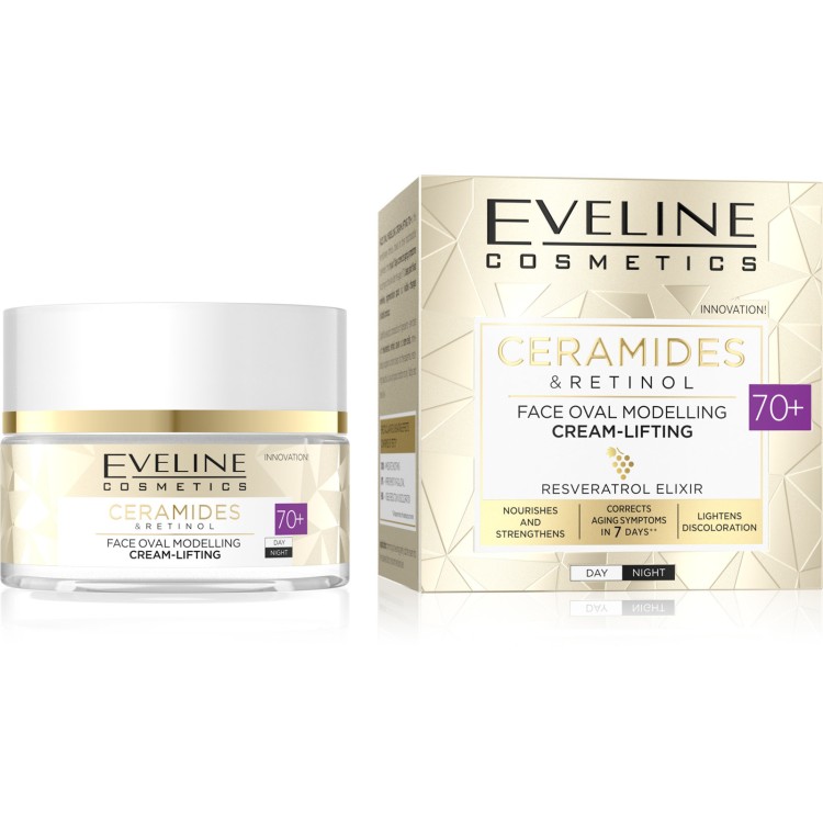 Eveline Ceramides & Retinol Face Oval Modeling Lifting Cream 70+ 50ml