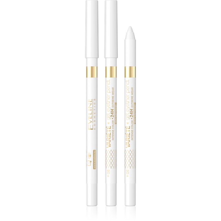 Eveline Variete Waterproof Gel Eyeliner Pencil No.08 White 1 Piece