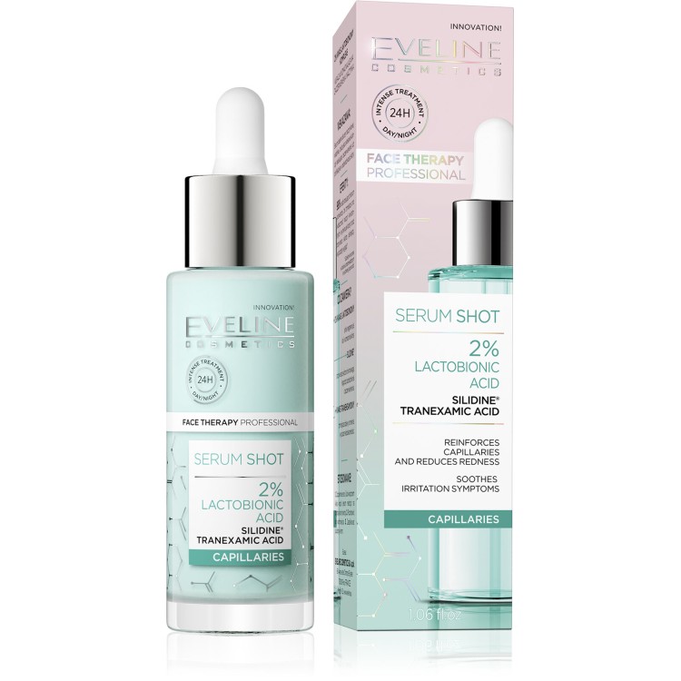 Eveline Serum Shot Strengthening Treatment for Redness and Capillaries with Lactobionic Acid 2% 30ml