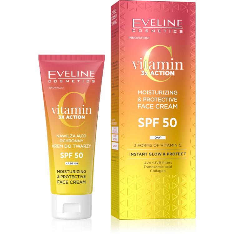 Eveline Vitamin C 3x Action Moisturizing and Protective Day Cream SPF50 30ml