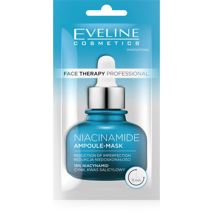 Eveline Face Therapy Professional Ampoule-Mask 15% Niacinamide Cream Mask for Oily and Combination Skin 8ml