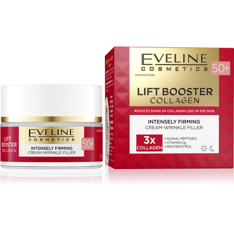 Eveline Lift Booster Collagen Strongly Firming Cream-Wrinkle Filler 50+ for Day and Night 50ml