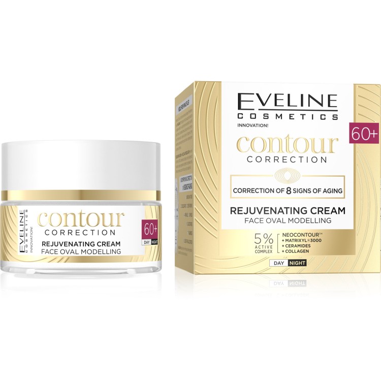 Eveline Contour Correction Rejuvenating Cream Modeling Face Oval 60+ Night and Day 50ml