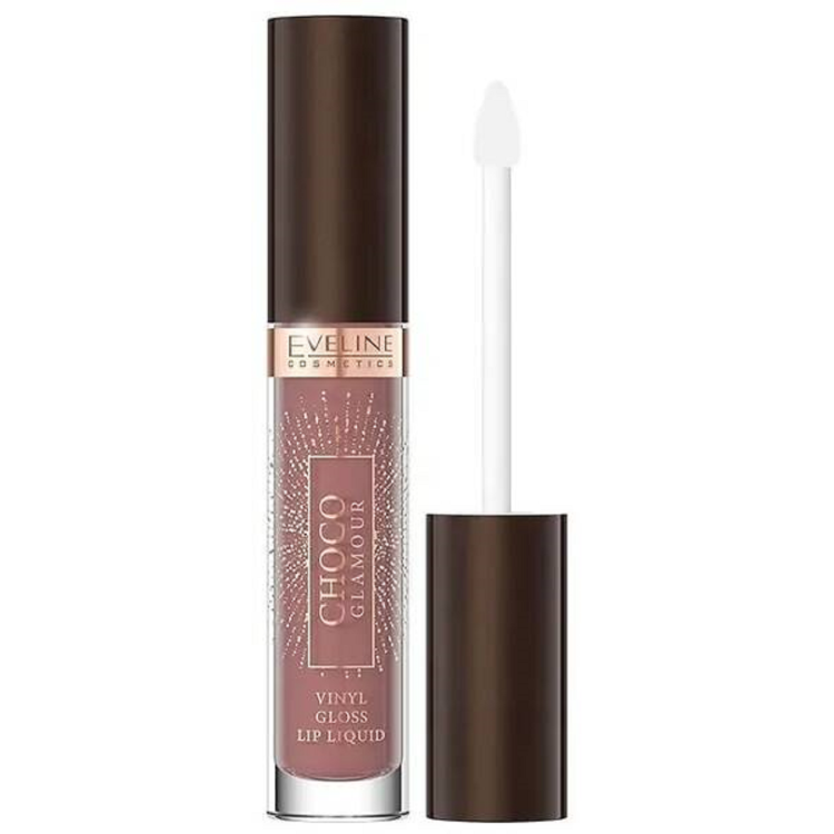 Eveline Choco Glamour Vinyl Liquid Lipstick with Glossy Lips Effect No.3 Toffe Chocolate 4.5ml