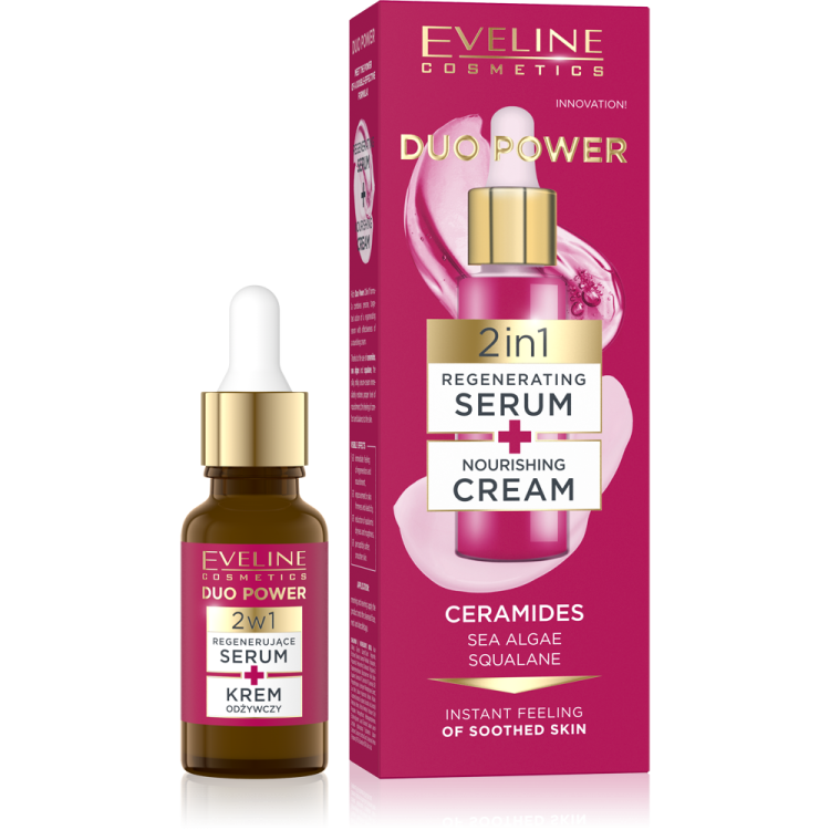 Eveline Duo Power 2in1 Regenerating Serum and Nourishing Cream 18ml