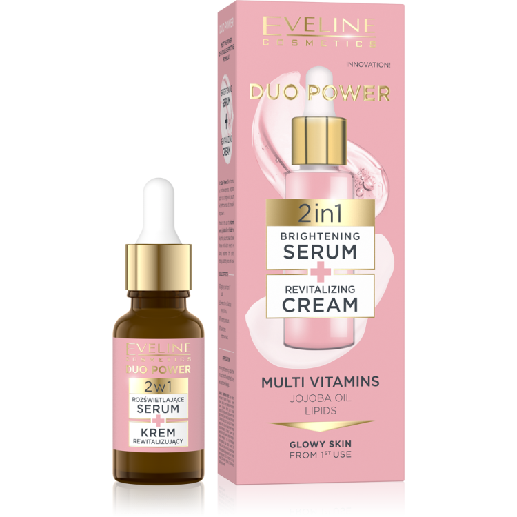 Eveline Duo Power 2in1 Illuminating Serum and Revitalizing Cream 18ml