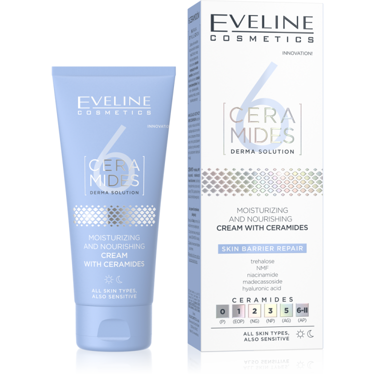 Eveline 6 Ceramides Moisturizing and Nourishing Cream with Ceramides for Normal and Sensitive Skin 50ml