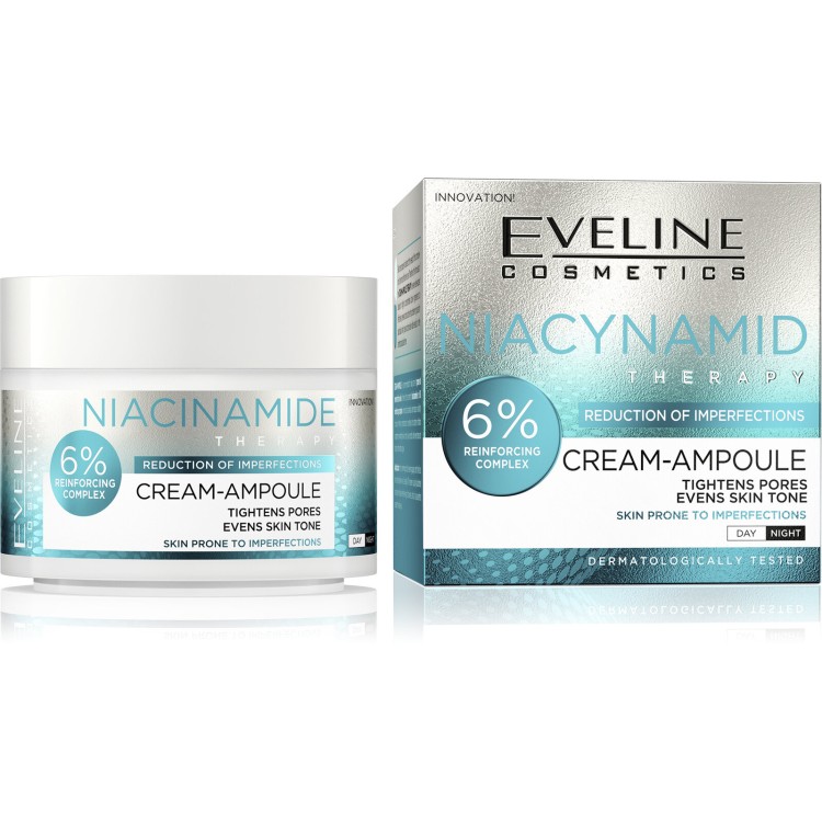 Eveline Niacinamide Therapy Cream-Ampoule 6% Reinforcing Complex for Problematic Skin Day and Night 50ml