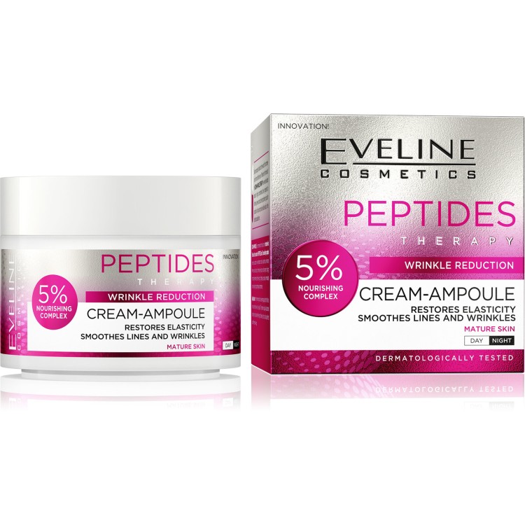 Eveline Peptides Nourishing Cream-Ampoule 5% Nourishing Complex for Mature Skin Day and Night 50ml