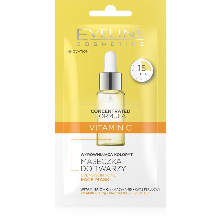 Eveline Concentrated Formula Vitamin C Evening Color Face Mask for Gray and Dull Skin 8ml