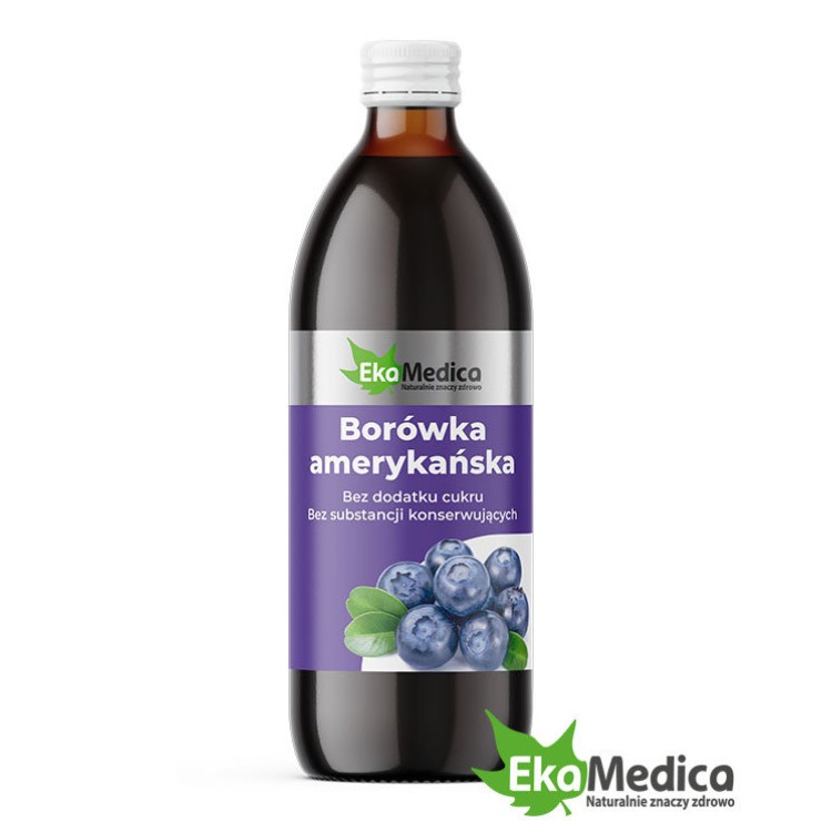 EkaMedica 100% American Blueberry Juice with No Added Sugar 500ml