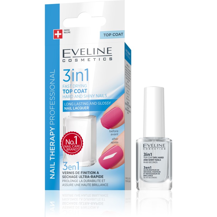 Eveline Nail Therapy Professional 3in1 60-second Drier Hardener Shine 12ml