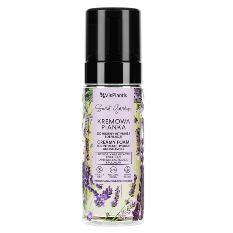 Vis Plantis Secret Garden Lavender and Lactic Acid Intimate Hygiene Foam for Sensitive Skin 170ml