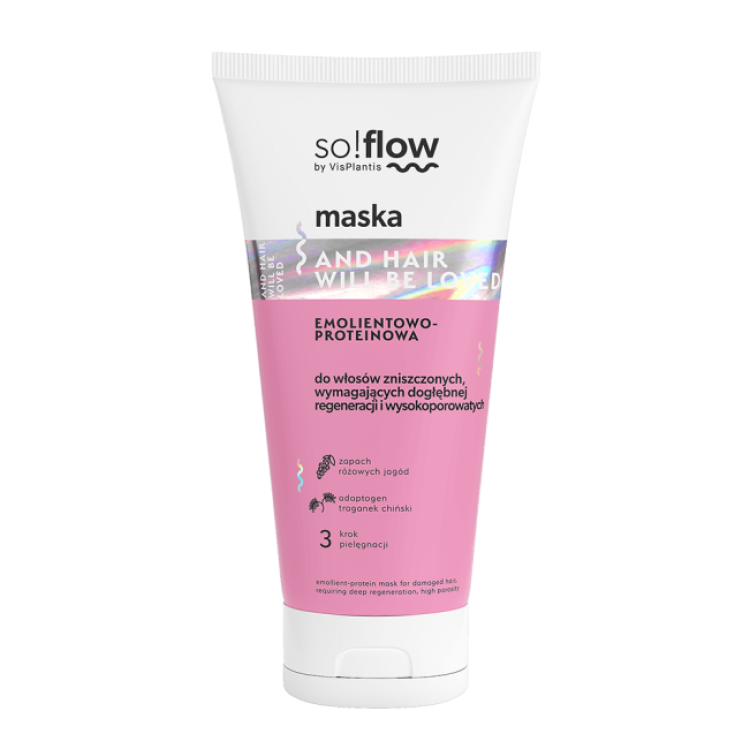 So!Flow by Vis Plantis Emollient-Protein Mask for Damaged Hair Requiring Deep Regeneration 200ml