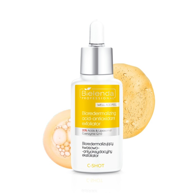 BIELENDA PROFESSIONAL C - SHOT Bioredermalizing acid-antioxidant exfoliator 20% Acids & Liposomal Coenzyme Q10 WELL AGE PEEL 30 ml