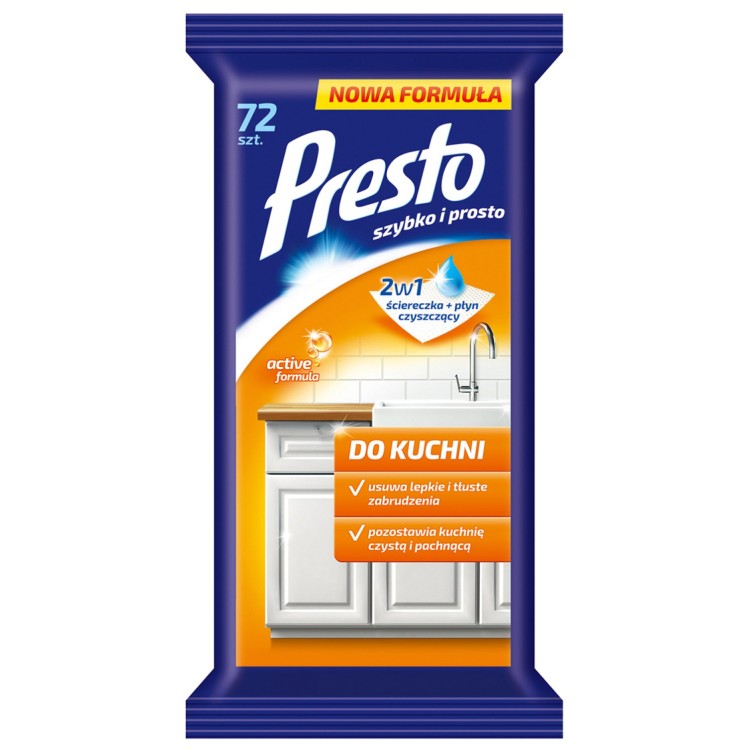 Presto wet wipes for the kitchen 72pcs