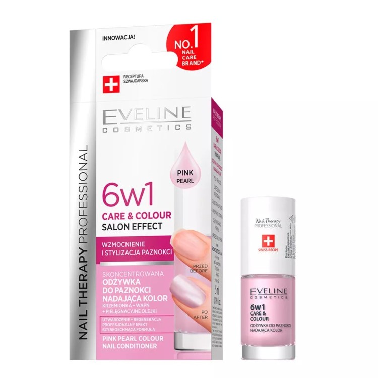 EVELINE NAIL THERAPY COLOUR NAIL CONDITIONER 6IN1 PINK PEARL 5ml