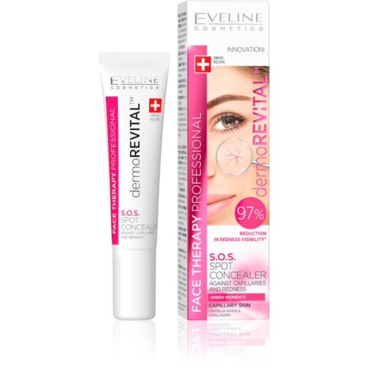 Eveline Cosmetics Face Therapy Dermorevital SOS Spot Concealer Against Capillaries & Redness 15ml