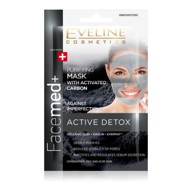 EVELINE FACEMED PURIFYING FACE MASK WITH ACTIVATED CARBON 2X5ml