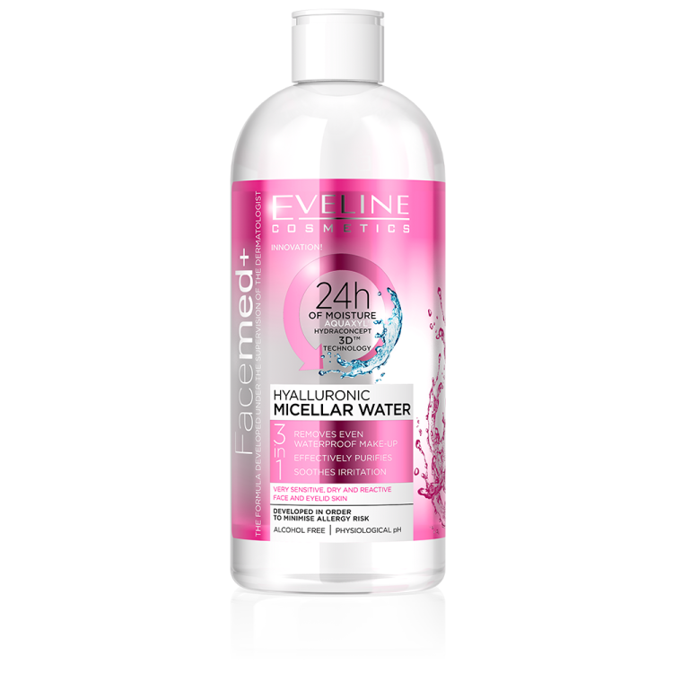 EVELINE HYALURONIC MICELLAR WATER 3 IN 1 400ml