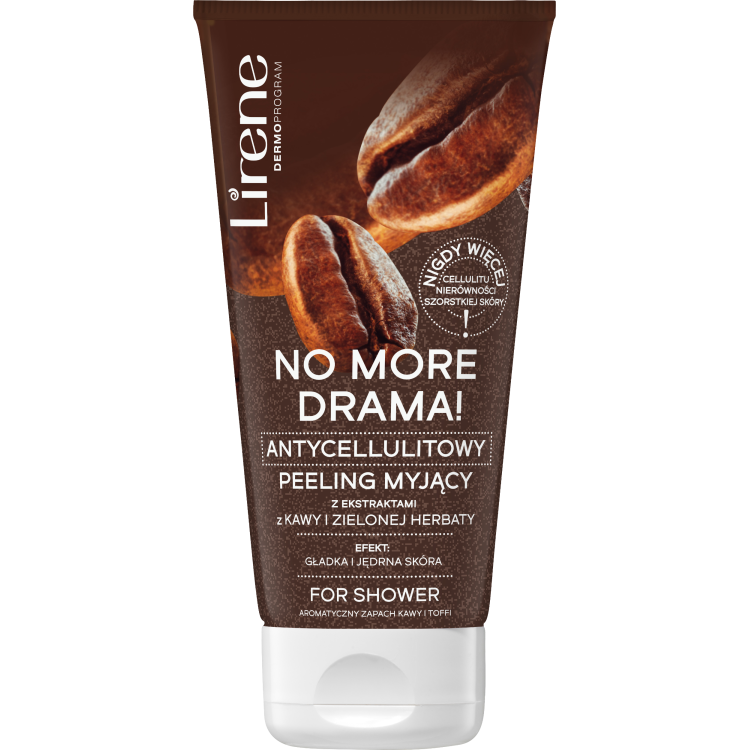 Lirene NO MORE DRAMA! Firming body scrub with with coffee and green tea extracts for shower 175g