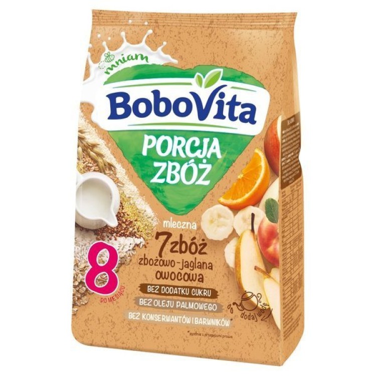 BoboVita 7 Cereals Portion Milk Porridge Fruit Cereal and Millet after 8th Month 210g - dupe