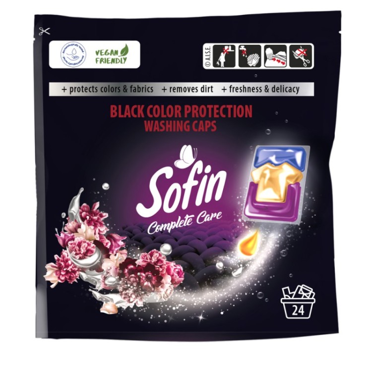 SOFIN Black Colour Protection Capsules for Washing Dark Fabrics 24pcs