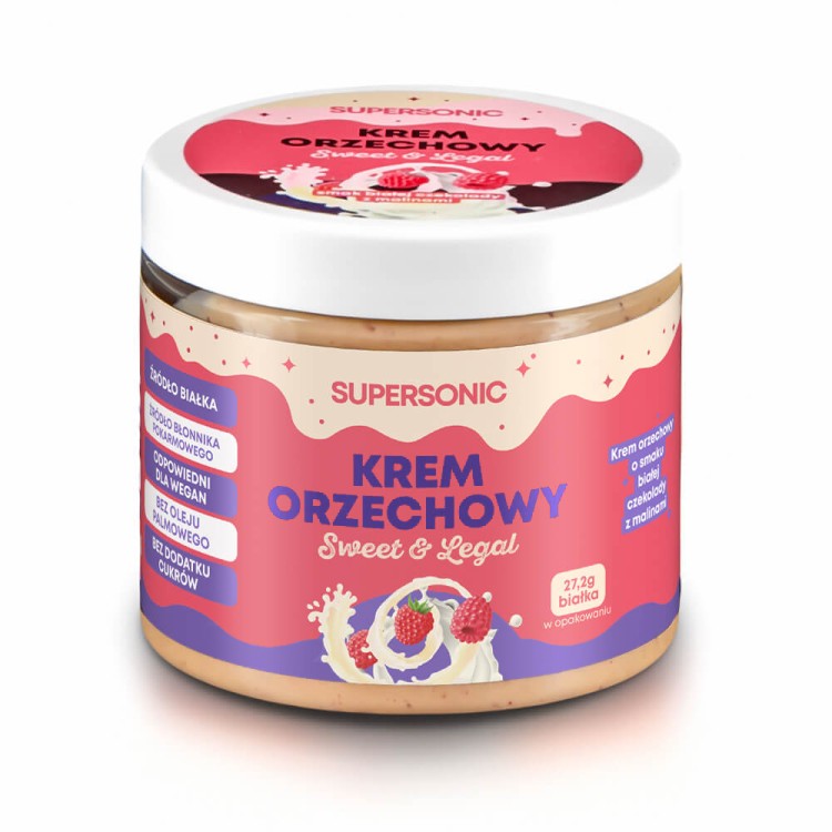 SUPERSONIC Protein nut spread  white chocolate with raspberries flavour 160g