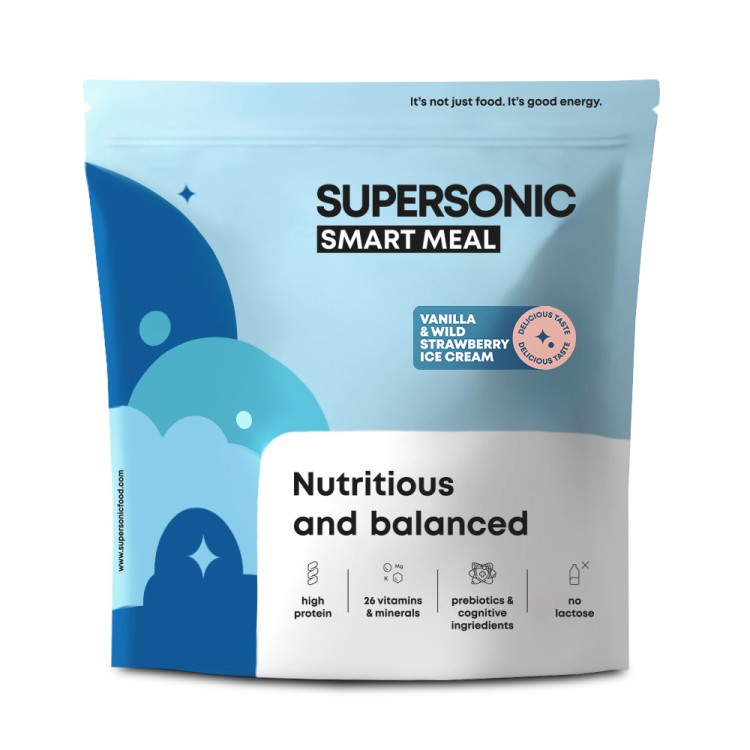 SUPERSONIC Smart Meal complete meal vanilla ice cream and wild strawberry flavour 1300g