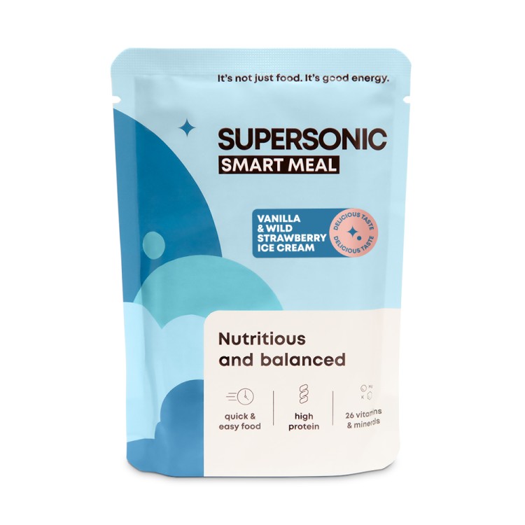 SUPERSONIC Smart Meal complete meal vanilla ice cream and wild strawberry flavour 100g