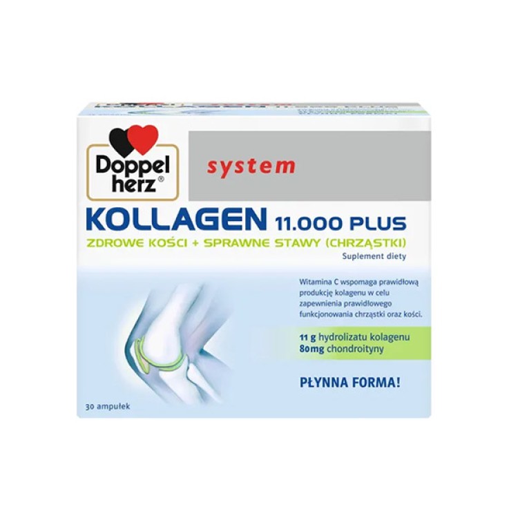 Doppelherz System Collagen 11.000 PLUS - Liquid formula, 30 ampoules x 25 ml